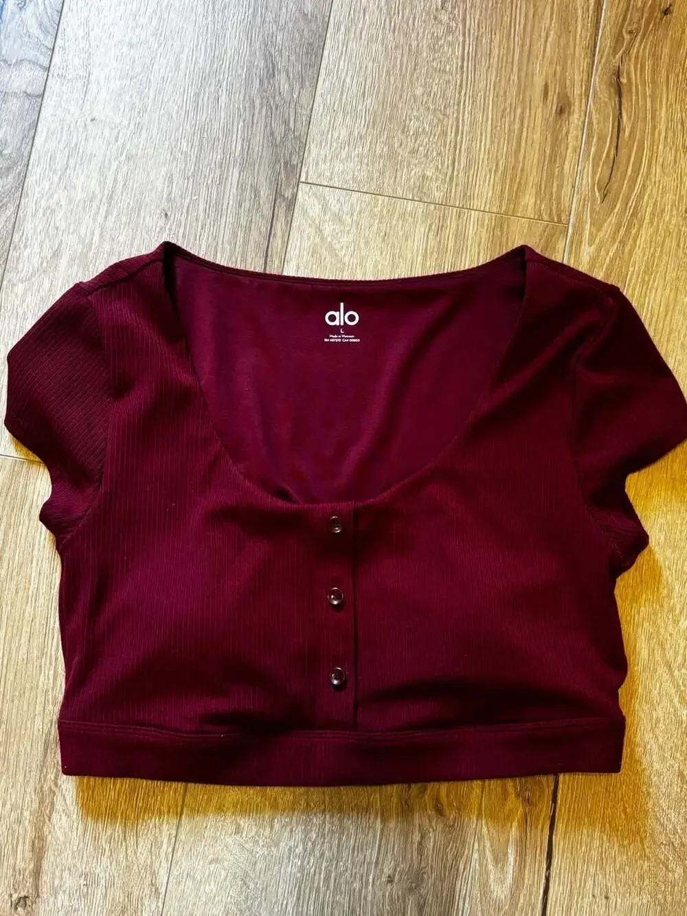 Alo Yoga Blissful Henley Ribbed Crop Top
